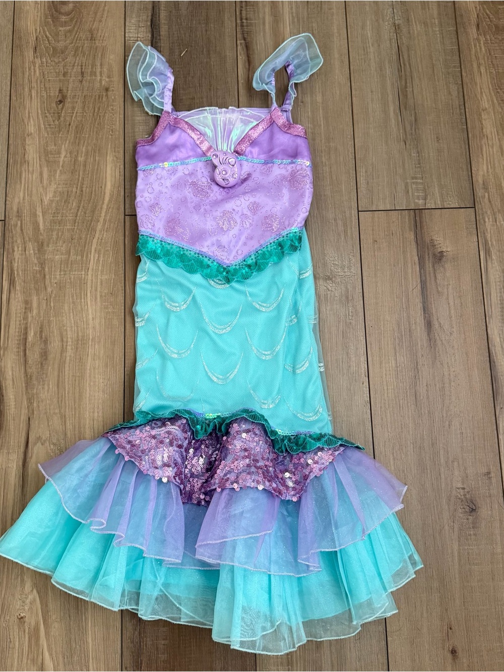 Disney The Little Mermaid Princess Ariel Costume mesh sequin glitter Dress